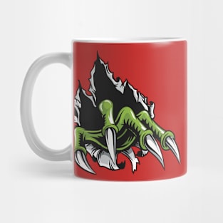 Green Luck Dragons Claws Ripping A Whole Design Mug